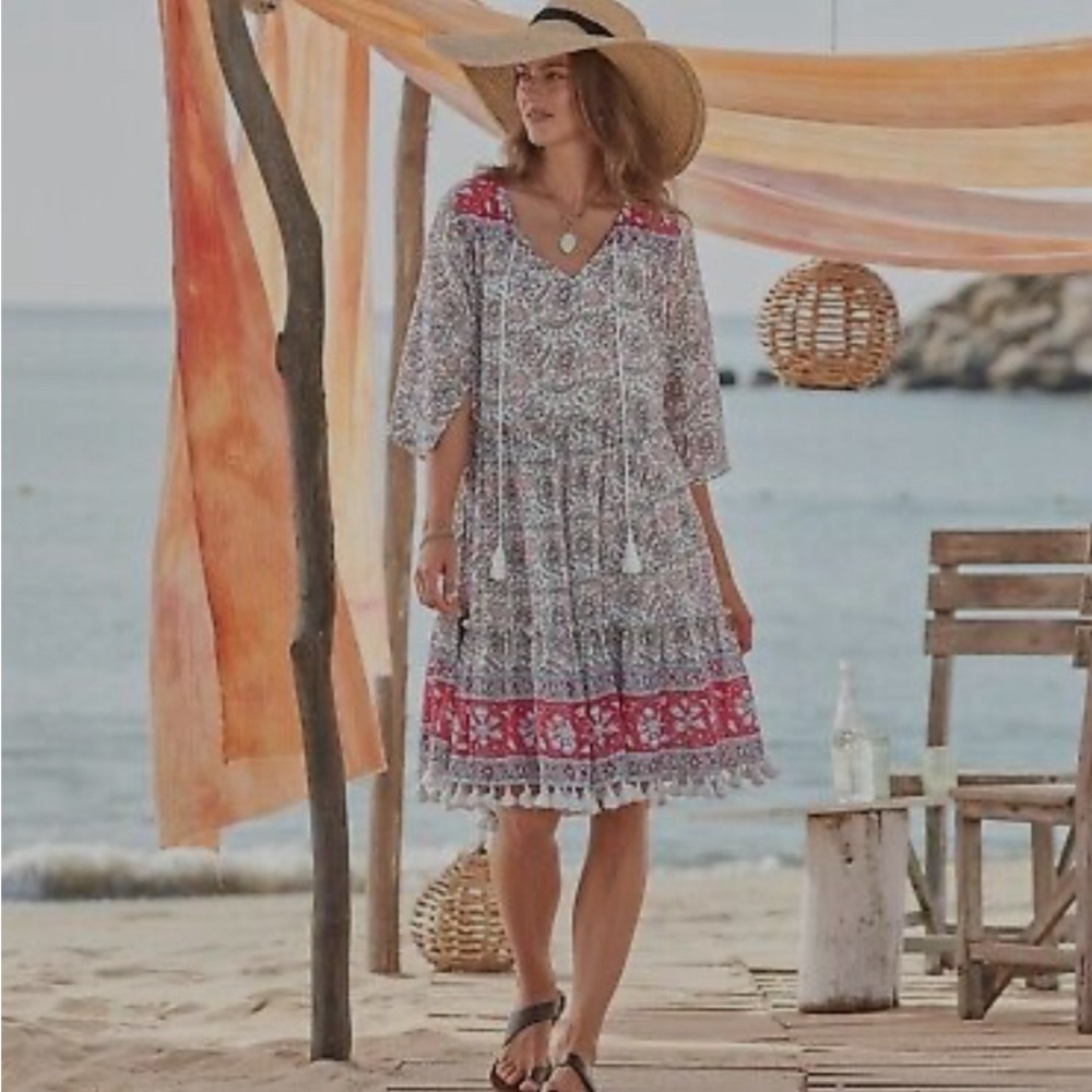 Sundance All At Sea Dress. Boho Size XS Red/White/Black. Beach. EUC! - Picture 16 of 16